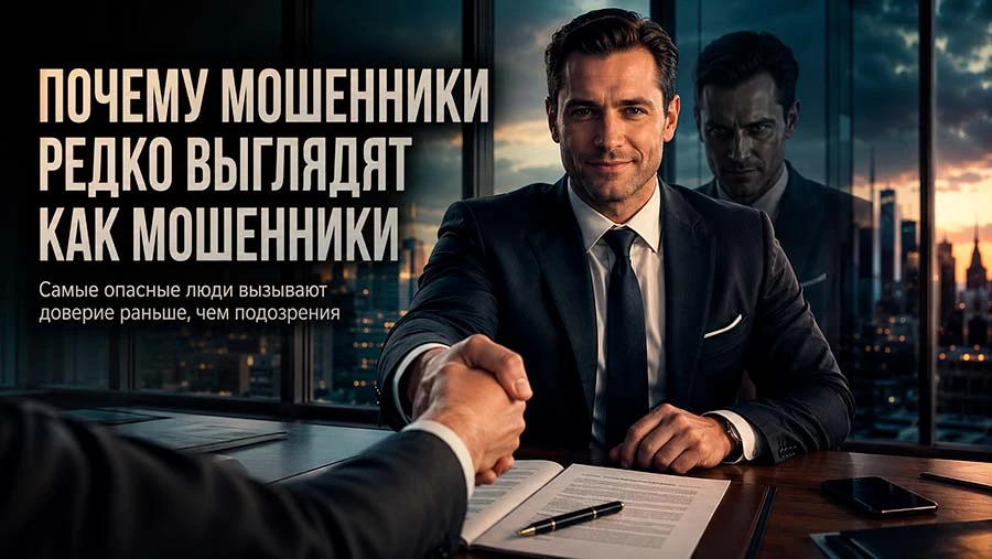 Самая опасная ошибка в оценке людей заключается в том, что большинство из нас ищет мошенника там, где его почти - изображение