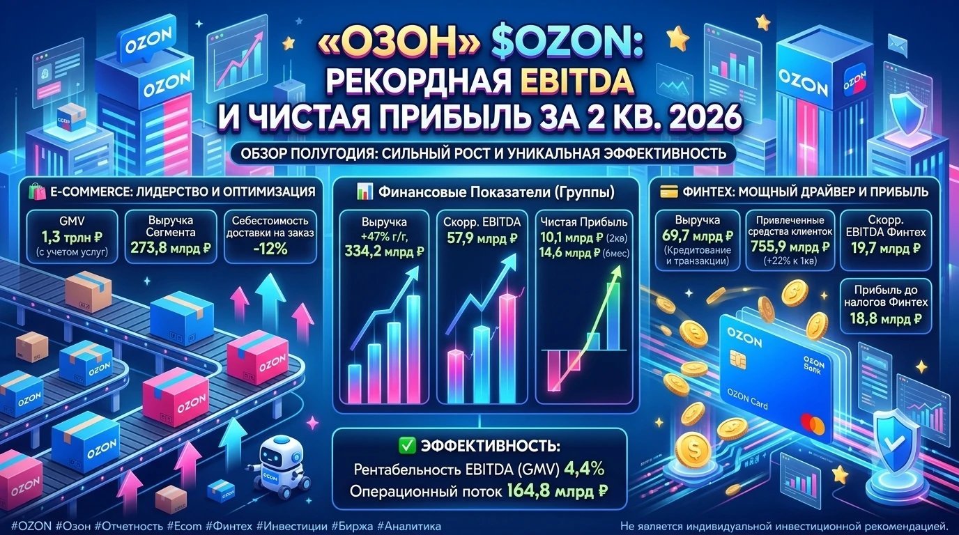 #OZON #Озон #Отчетность #Обзор #Инвестиции #Ecom #Финтех #Акции #Биржа #Аналитика ​📦 "Озон" $OZON — Рекордная - изображение