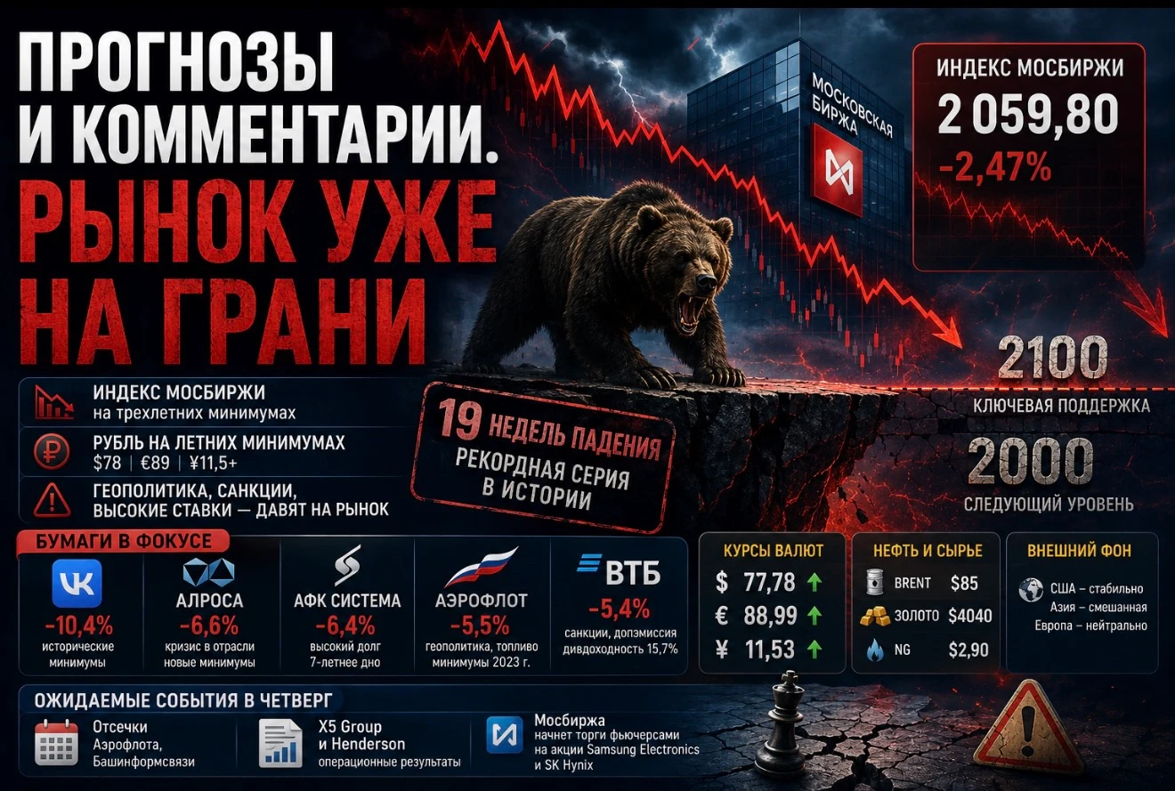 Российский рынок переживает один из самых сложных периодов за последние годы. Индекс МосБиржи обновил трёхлетний - изображение
