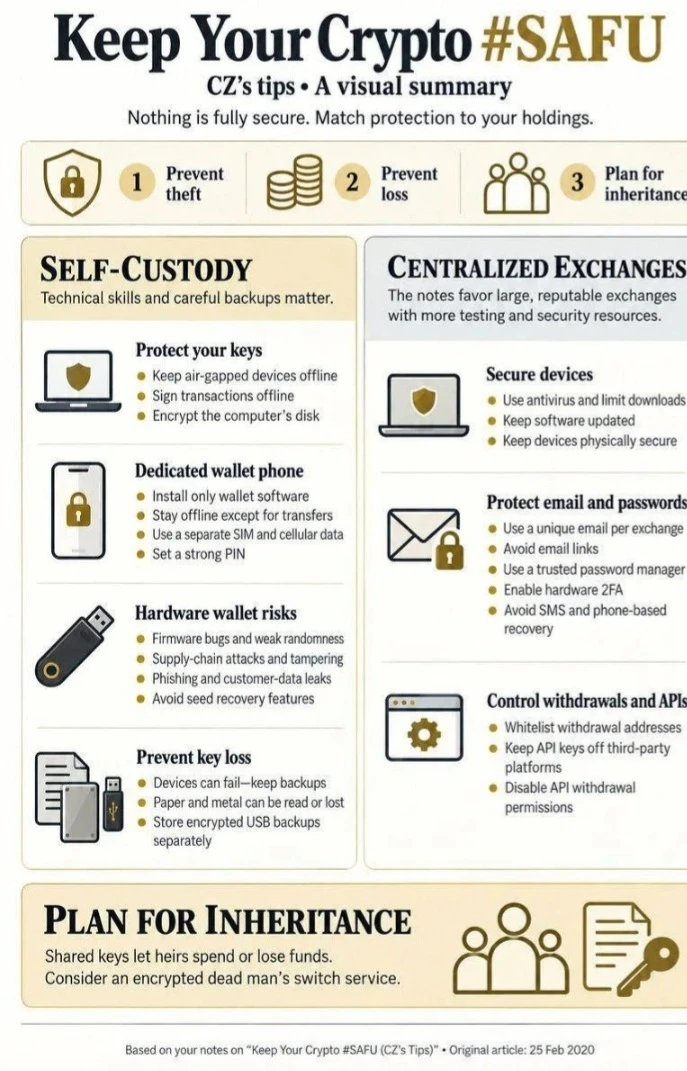 Основатель Binance опубликовал руководство по безопасному хранению криптовалют в 2026 году. В нём он рассказал, - изображение