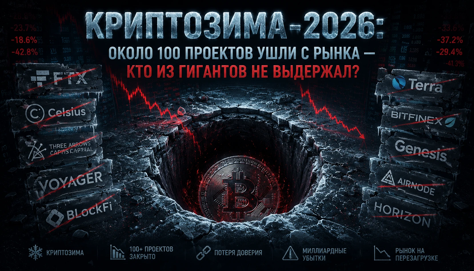 2026 год стал по-настоящему суровым для криптоиндустрии. На фоне затяжного медвежьего рынка прекратили работу - изображение