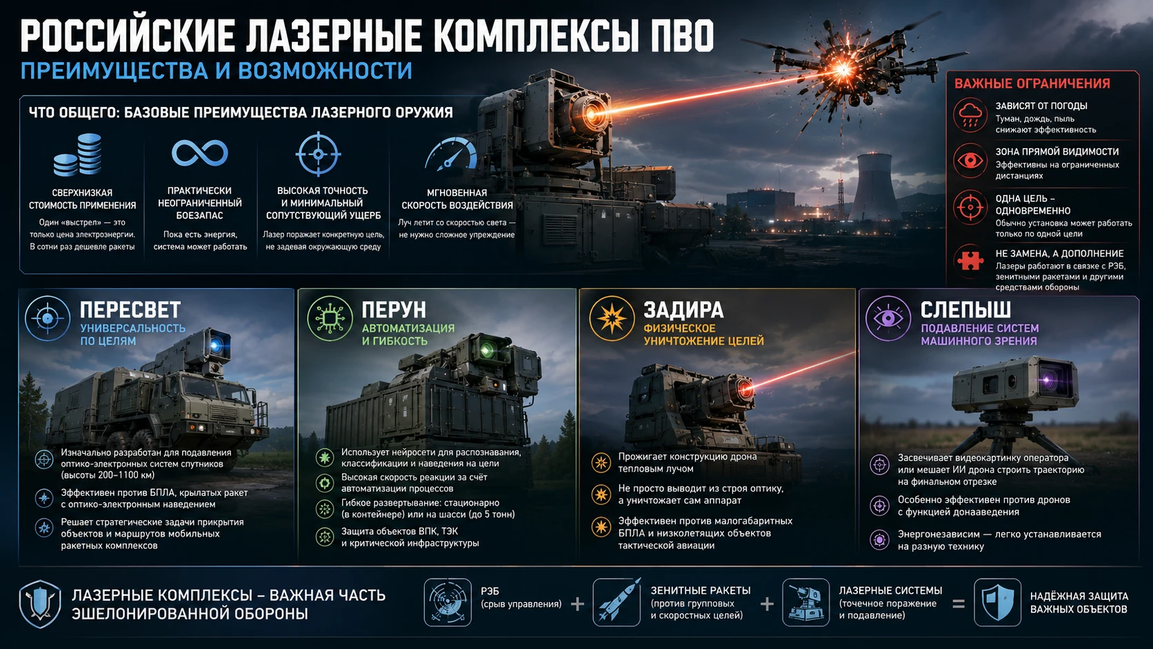 В России есть несколько лазерных комплексов, и у каждого своя специализация. Вот главные преимущества, которые - изображение
