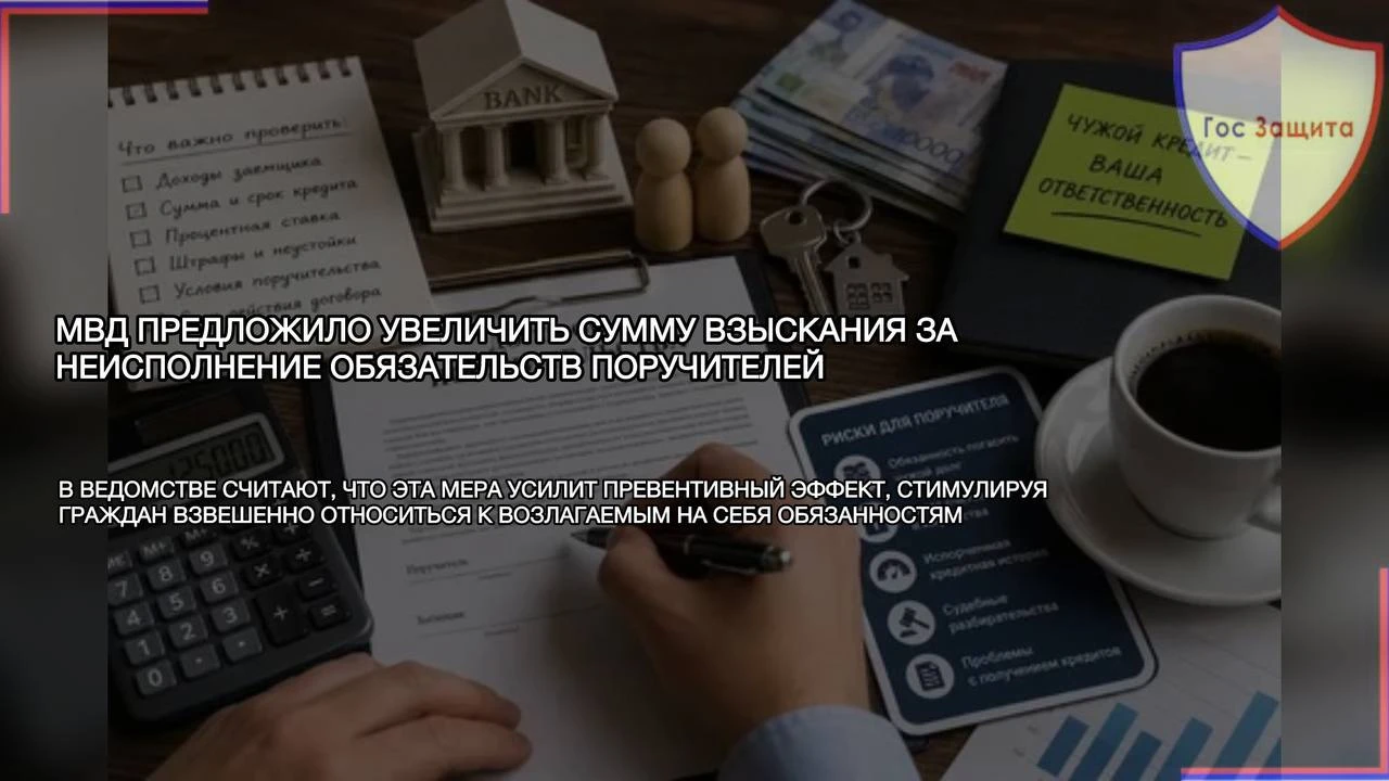 МВД России предложило увеличить более чем в три раза сумму взыскания в случаях невыполнения поручителем своих - изображение