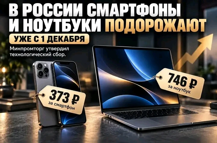 В России смартфоны и ноутбуки подорожают уже с 1 декабря — Минпромторг утвердил технологический сбор. Ведомство - изображение