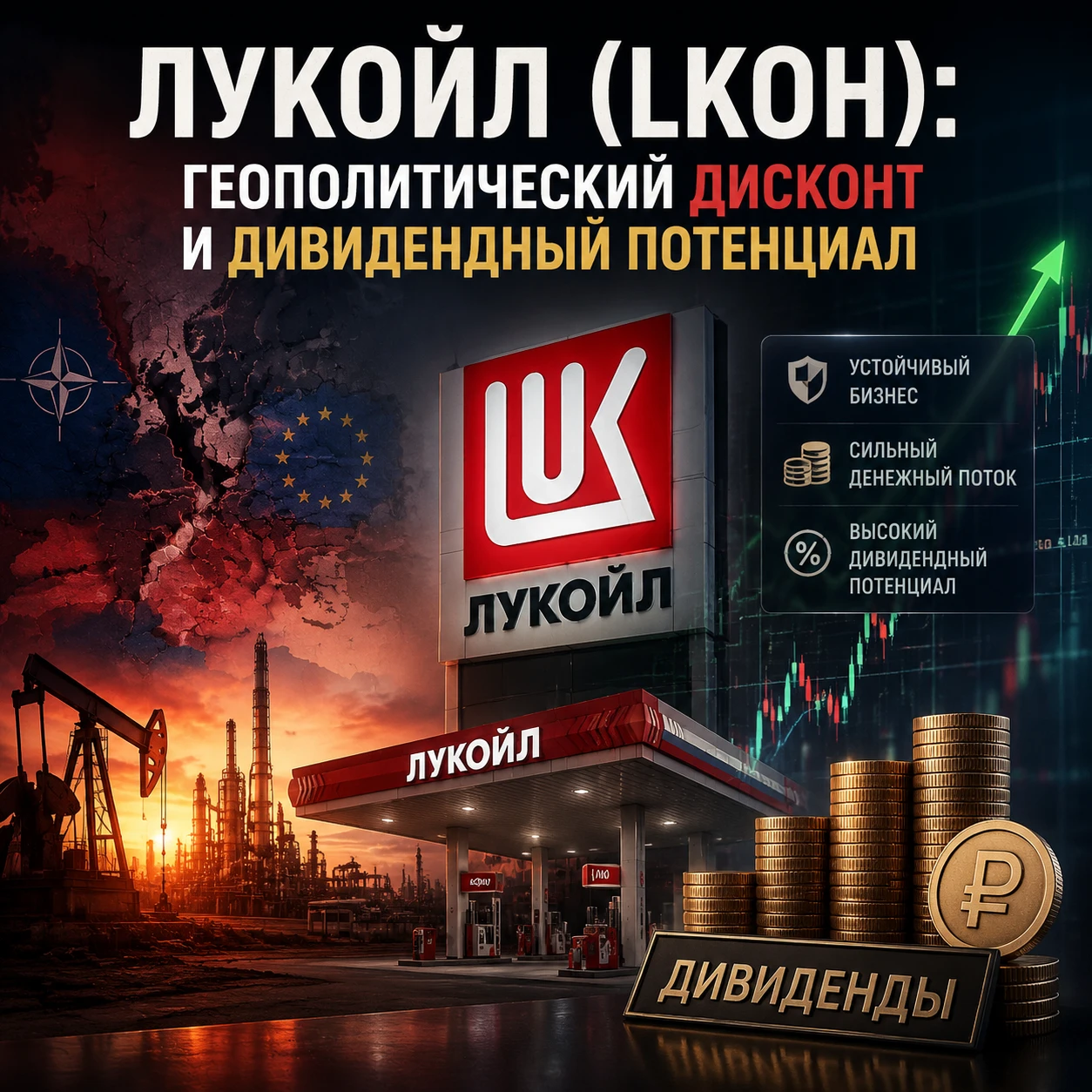 Акции ЛУКОЙЛа с начала 2026 года снизились примерно на 4%, несмотря на рост нефтяных цен и индекса Мосбиржи - изображение