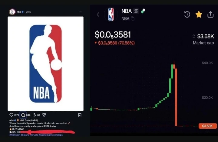 Неизвестные получили доступ к официальному аккаунту NBA в X и использовали его для продвижения фейкового - изображение