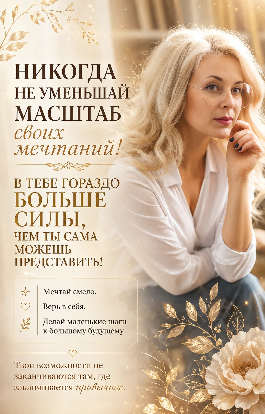 В тебе гораздо больше силы, чем ты сама можешь представить! 💖 Твои мечты имеют право быть большими! Мечтать о - изображение