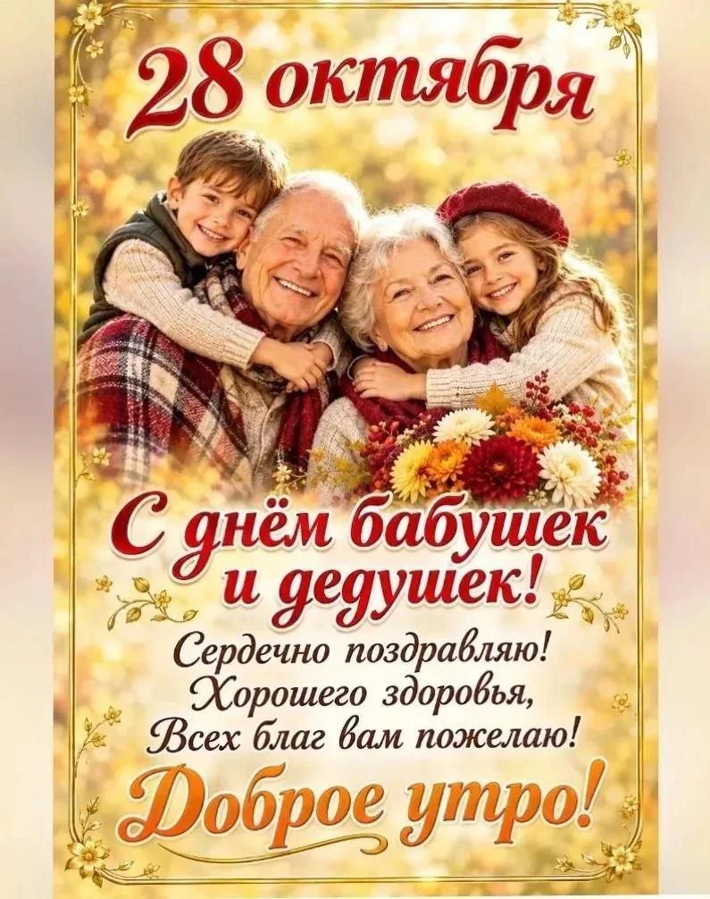 Сегодня, 28 октября, в России отмечают очень тёплый и немного ностальгический праздник — День бабушек и дедушек. - изображение