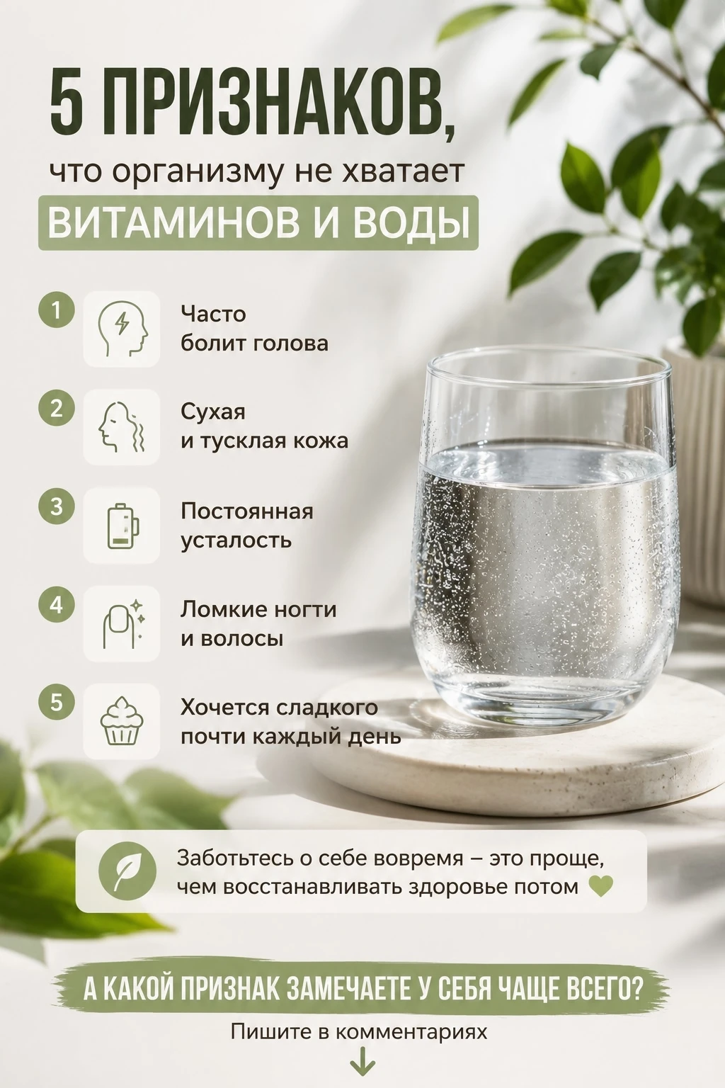ПОСТОЯННО УСТАЁТЕ? ВОЗМОЖНО, ОРГАНИЗМ ПРОСТО ПРОСИТ О ПОМОЩИ. 💧 Иногда мы думаем: «Наверное, просто устала». - изображение