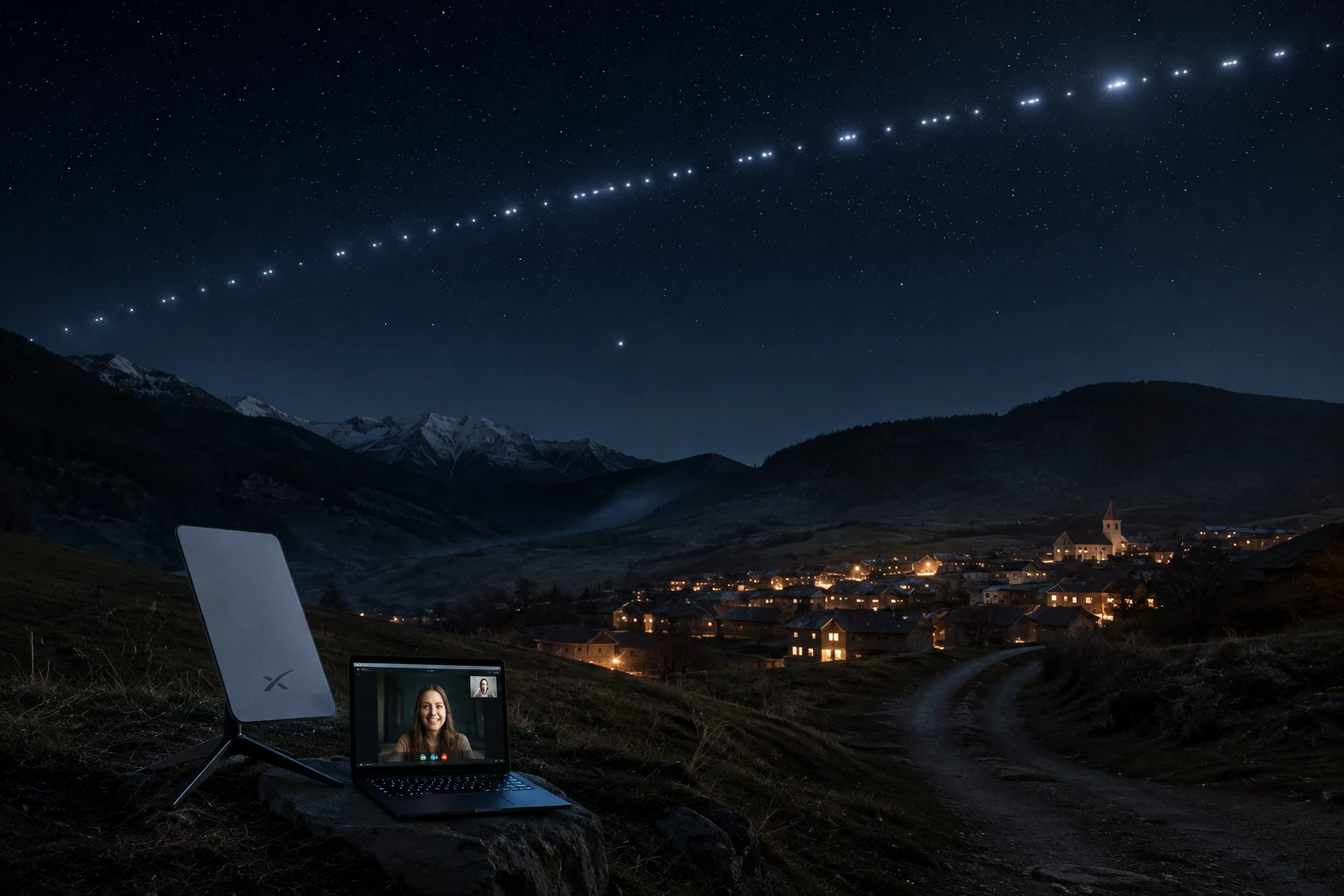 🛰️Видели в небе «поезд» из ярких огоньков — это спутники Starlink. Проект компании SpaceX под руководством - изображение