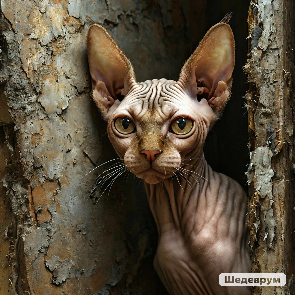 🐈‍⬛Сфинксы: не просто «лысые котики», а целая вселенная необычных фактов! На фото — тот самый харизматичный - изображение