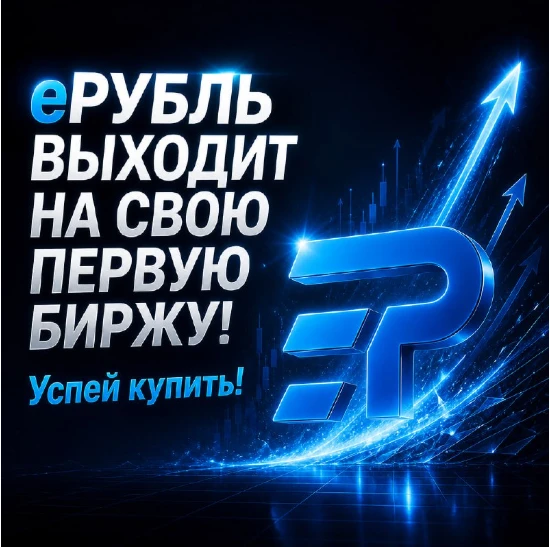 НА ЭТОЙ НЕДЕЛЕ еРУБЛЬ ВЫХОДИТ НА СВОЮ ПЕРВУЮ БИРЖУ! СРОЧНО ЗАКУПАЕМ СЕЙЧАС ПО МИНИМАЛЬНОМУ КУРСУ. И ДАЛЬШЕ КУРС - изображение