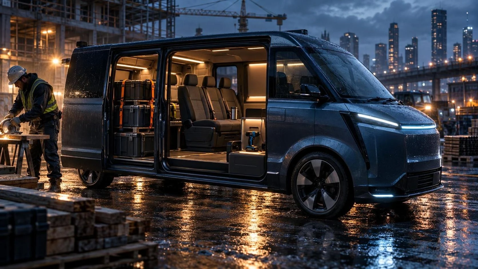 Kia расширяет линейку коммерческих электромобилей моделью PV7: фургон будет доступен для перевозки пассажиров и - изображение