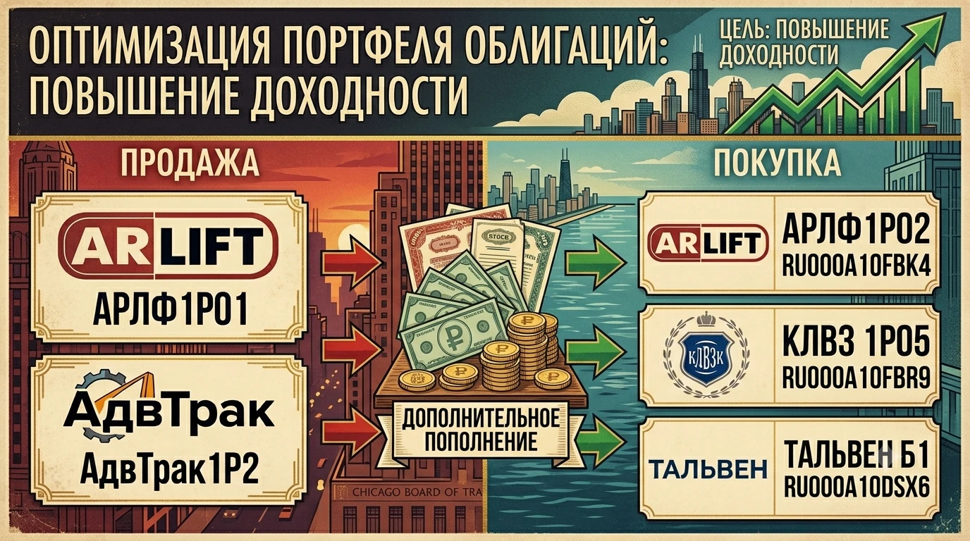 ⛔️ Продал оставшиеся бумаги АРЛФ1Р01 RU000A10EJR5 и все бумаги АдвТрак1Р2 RU000A10ECA6 (имхо). Деньги перевел из - изображение