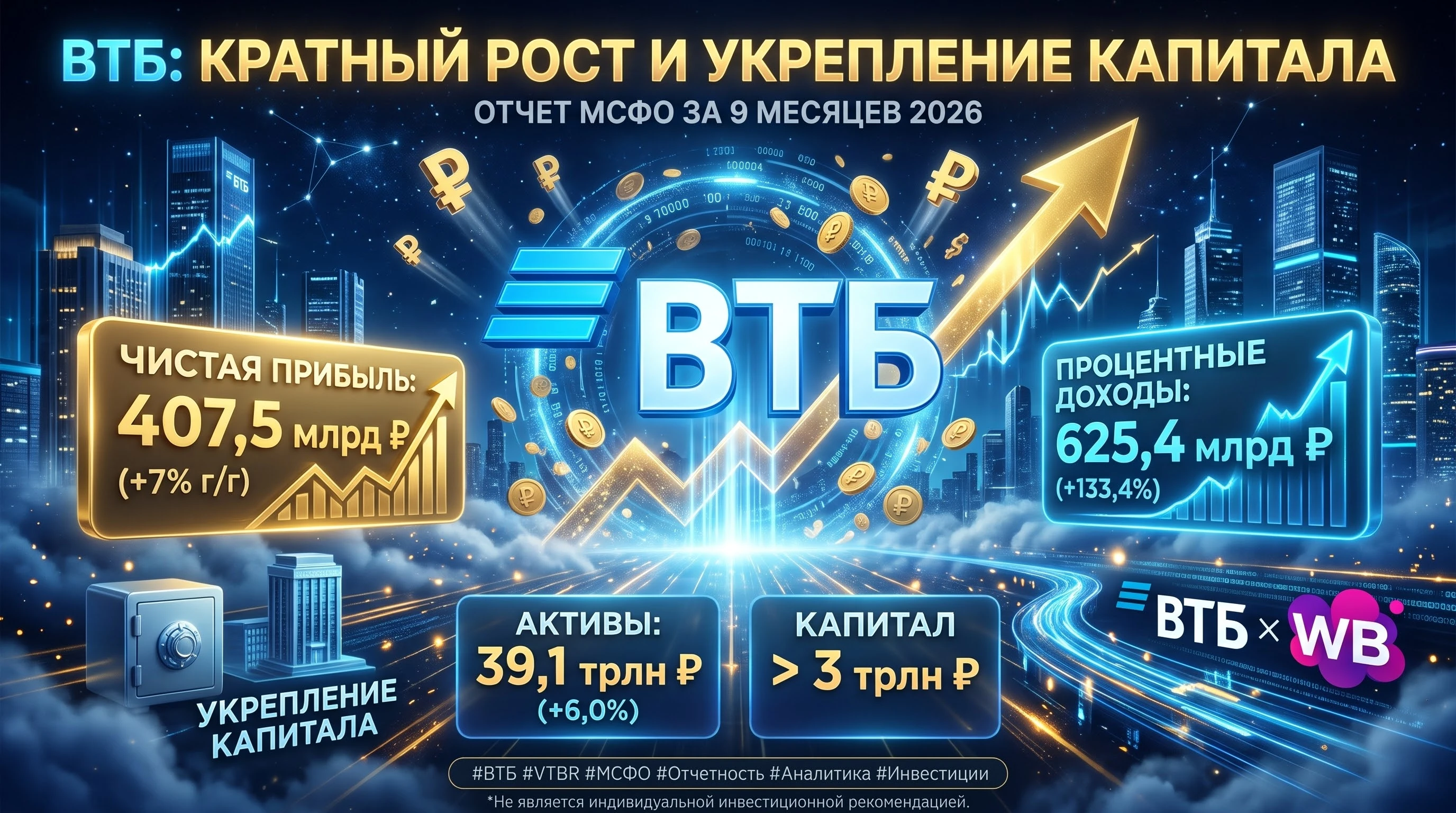#ВТБ #VTBR #Отчетность #МСФО #Обзор #Инвестиции #Банки #Акции #Аналитика ​ 🏦 ВТБ $VTBR - Кратный рост - изображение