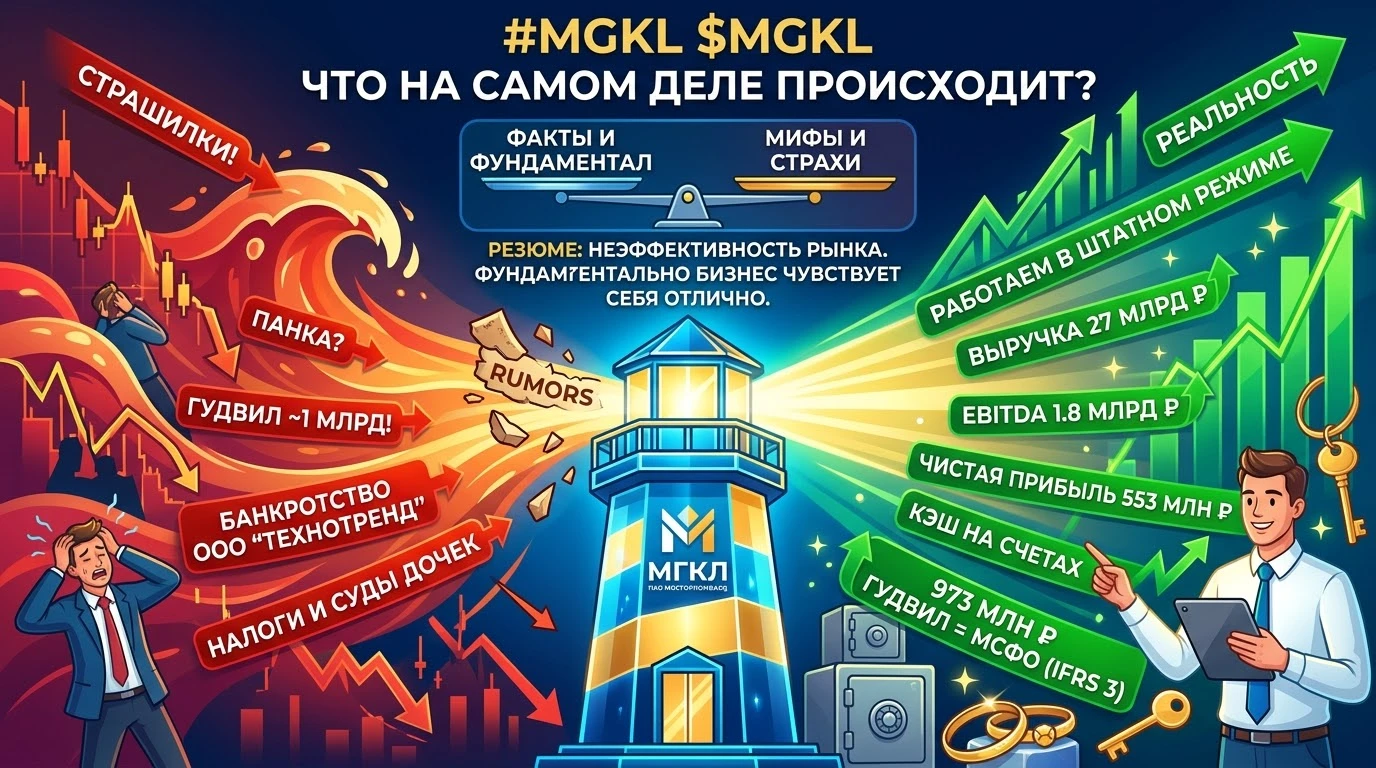 #MGKL 📉 Что сегодня происходит с бумагами МГКЛ $MGKL и стоит ли паниковать? Разбираем ситуацию ​ Сегодня на - изображение