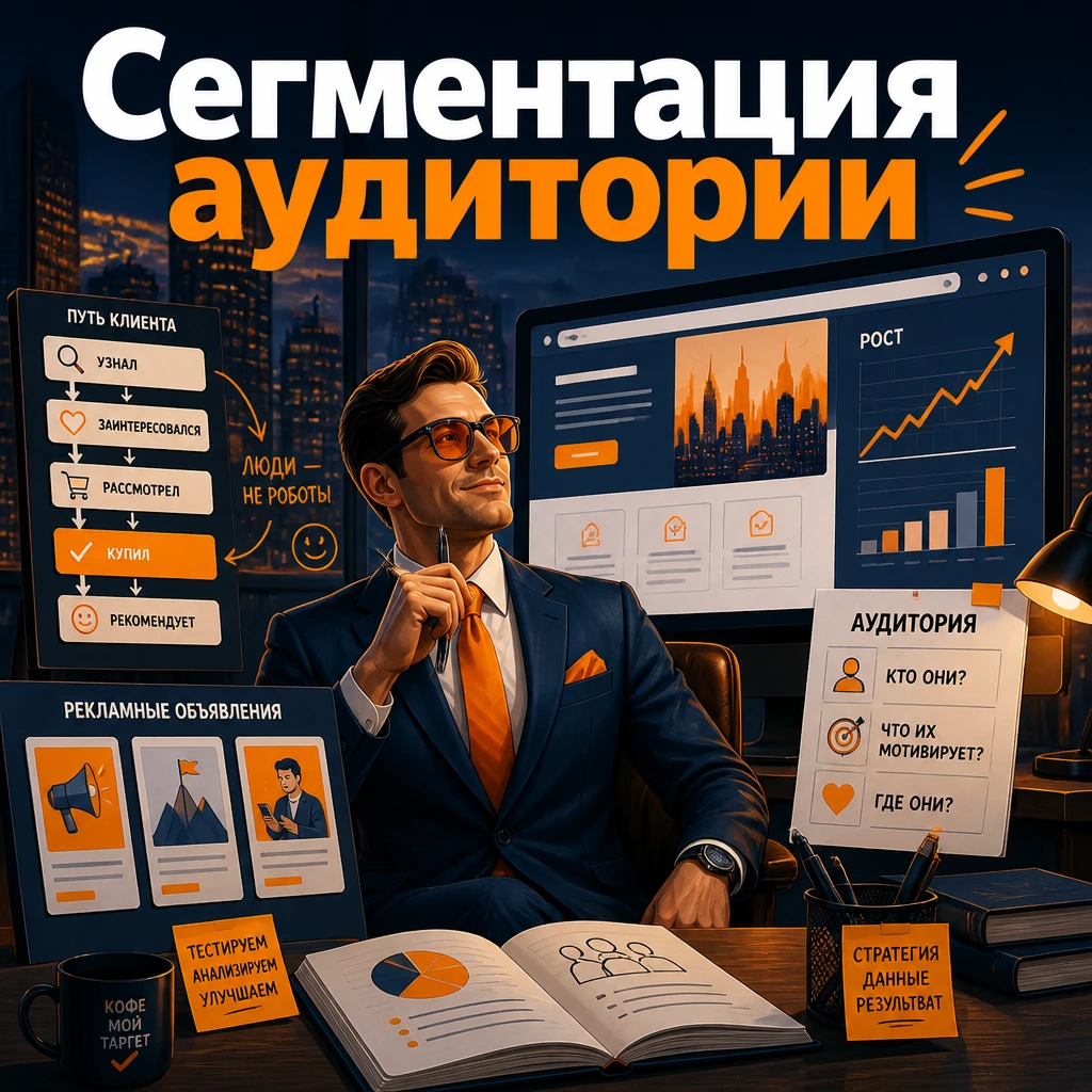 ПРОМПТ; - Ты — маркетолог-стратег и аналитик. Разработай 10 сегментов аудитории для [ниша/продукт], учитывая - изображение