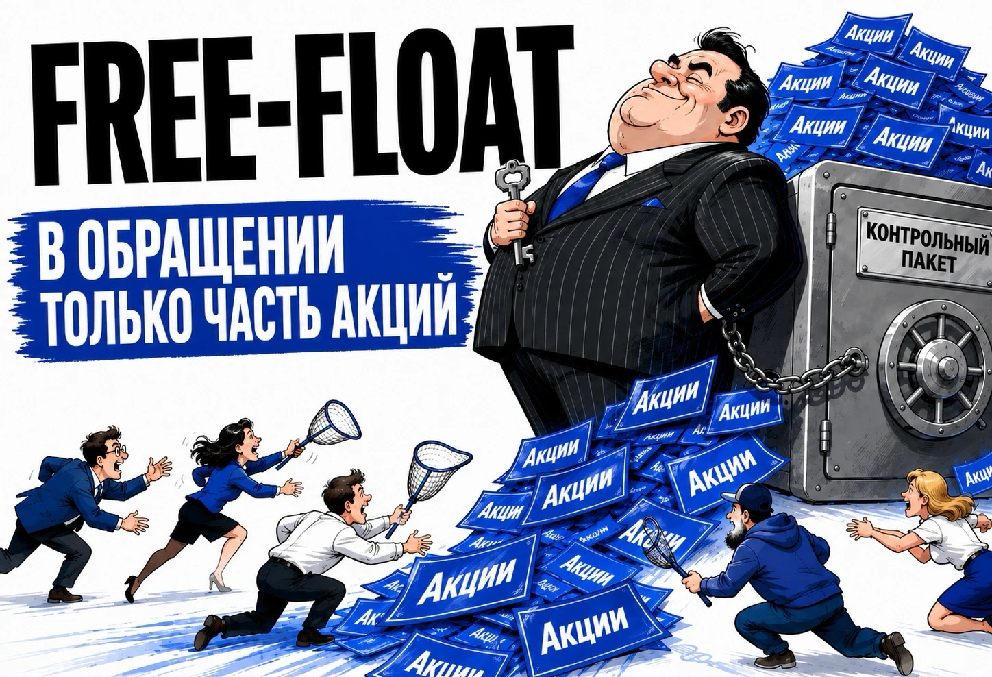 Всем доброго! После выхода компании на биржу в свободном обращении находится только часть её акций. Остальные - изображение