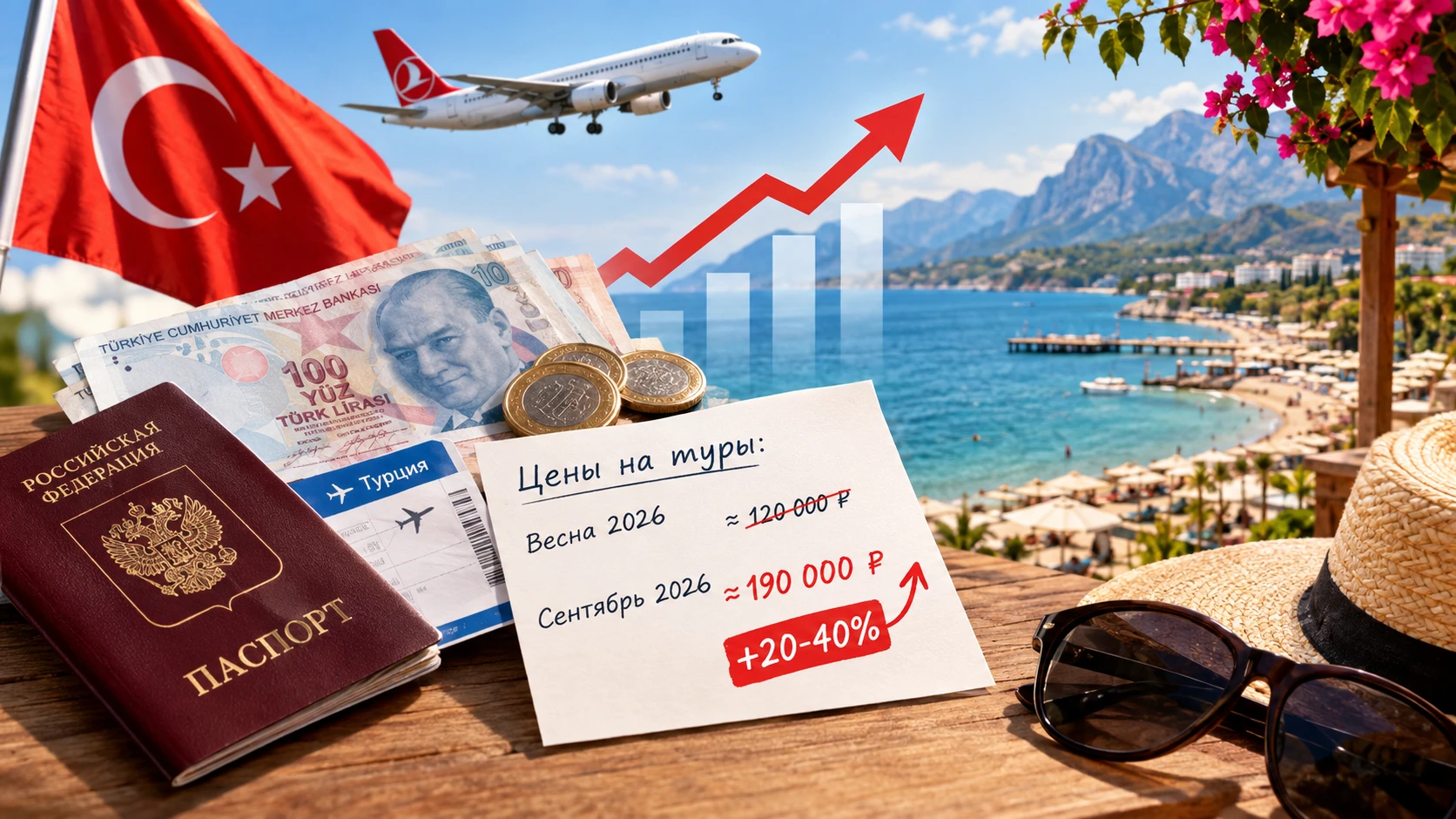 Стоимость туров в Турцию к сентябрю выросла в среднем на 20% по сравнению с весенними ценами, а в некоторых - изображение