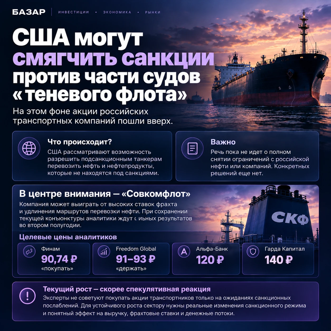 США рассматривают возможность смягчить санкции против части судов «теневого флота», чтобы снизить рекордные - изображение