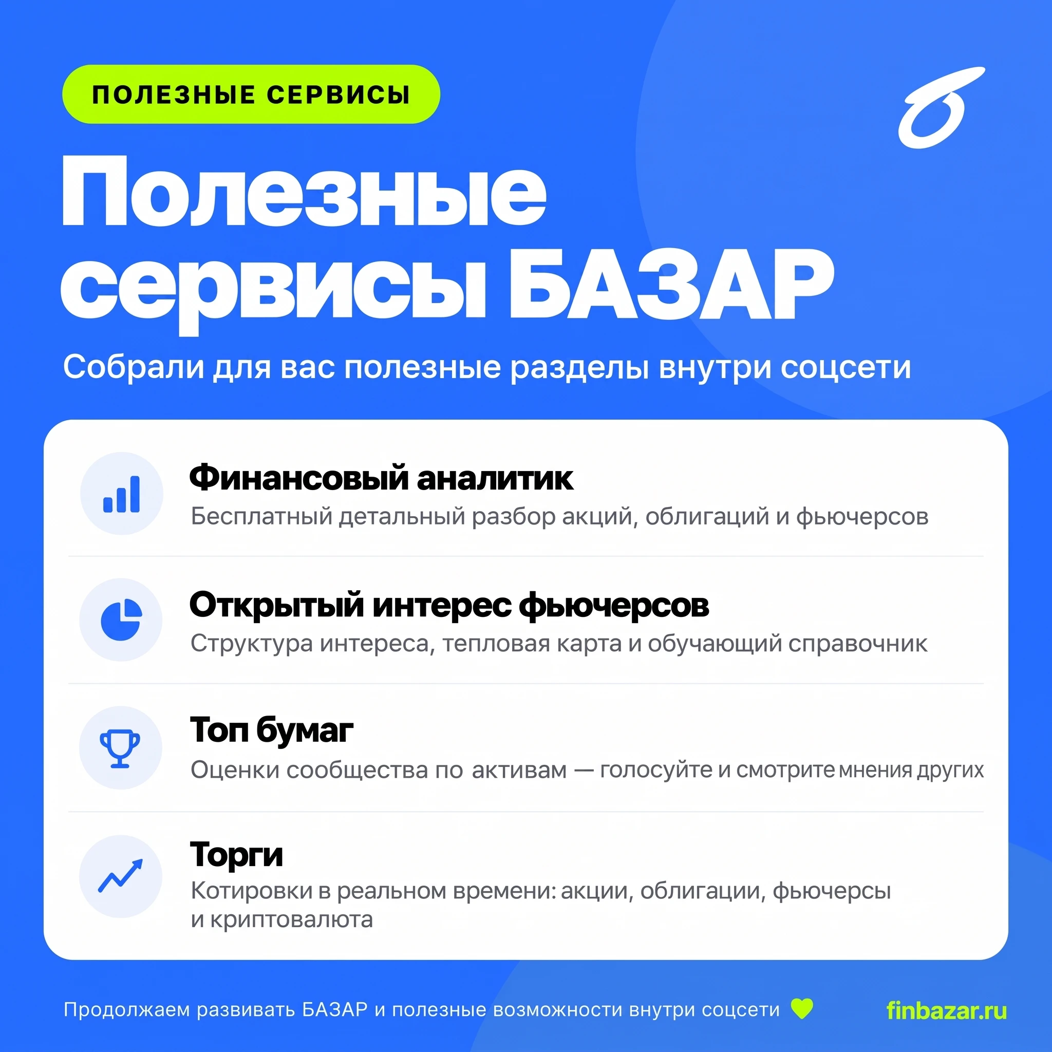 Собрали для вас все наши полезные разделы 👇 📊 Финансовый аналитик — https://finbazar.ru/financial-analyst - изображение