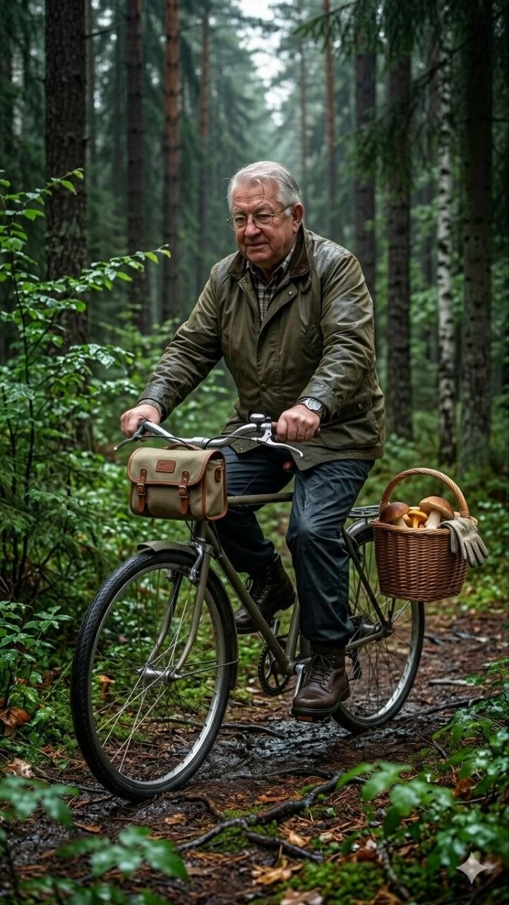 🌲 Свежий воздух, тишина, шорох листвы и мерный ритм педалей — вот рецепт идеального дня! Посмотрите на этого - изображение