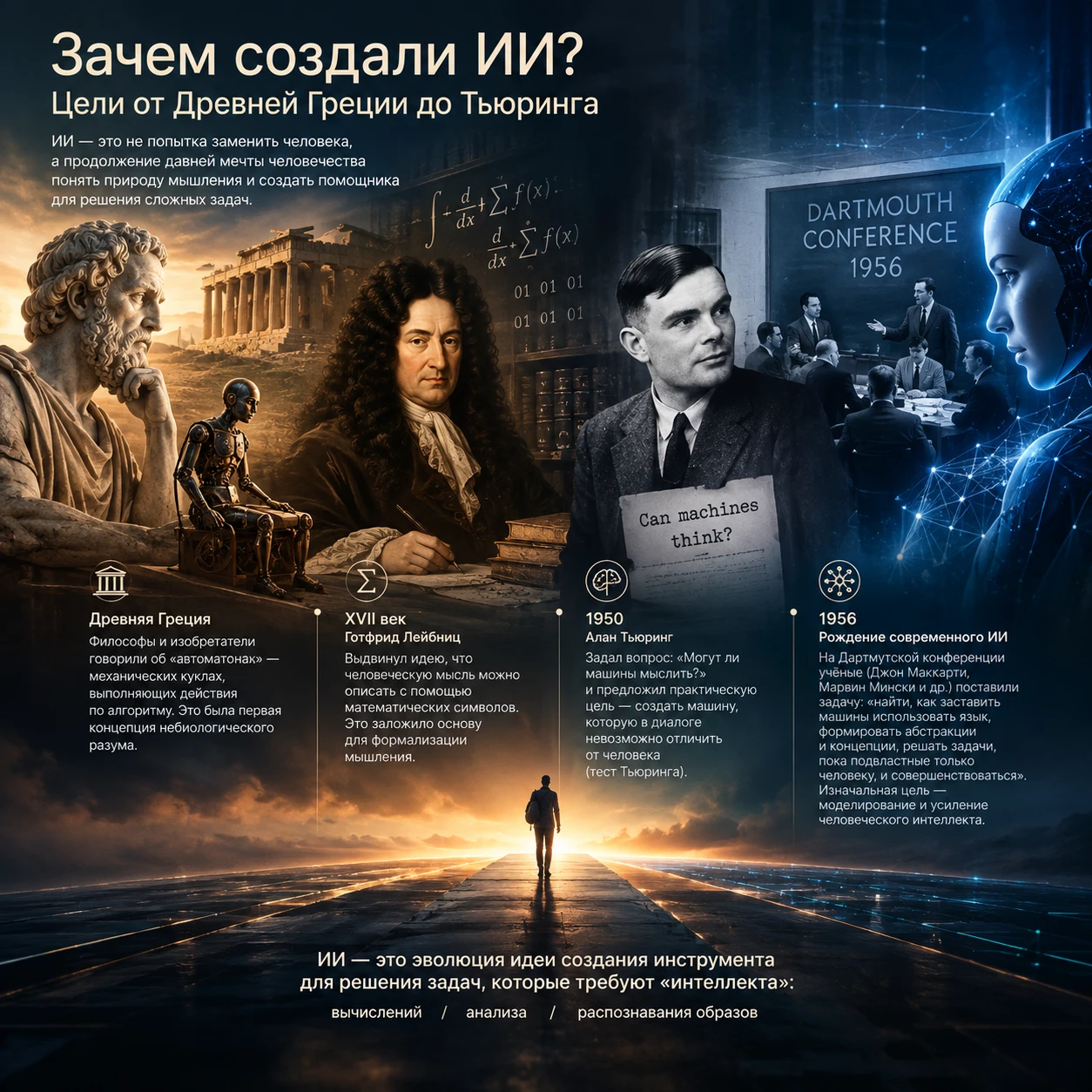 Зачем создали ИИ? Цели от Древней Греции до Тьюринга Сегодня ИИ часто воспринимают как технологию, которая - изображение