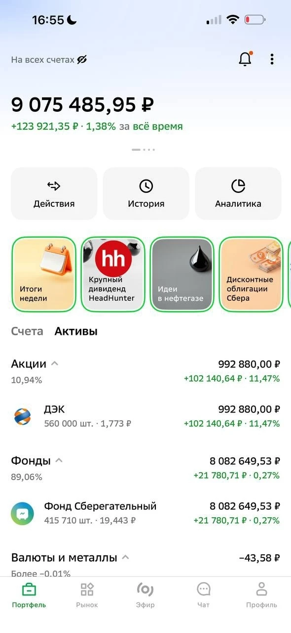 Еженедельный пост с обзором портфеляЧто было на неделе В понедельник рынок дернули вверх на фейковом - изображение