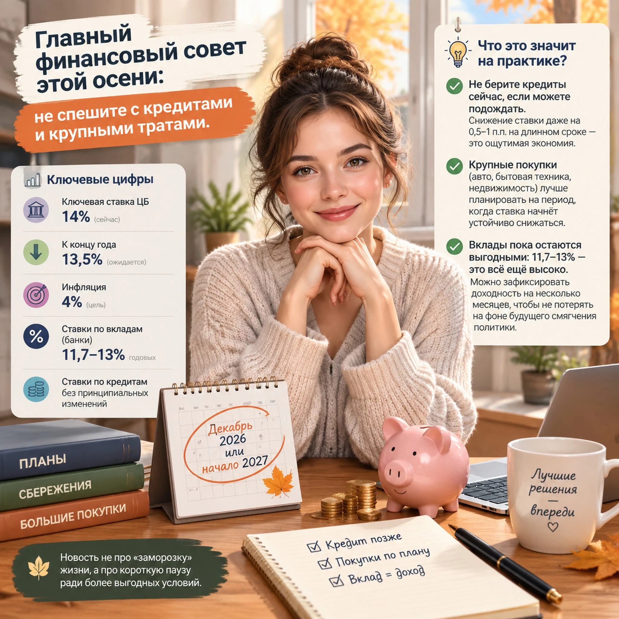 💵Главный финансовый совет этой осени: не спешите с кредитами и крупными тратами. Экономист Петр Щербаченко - изображение