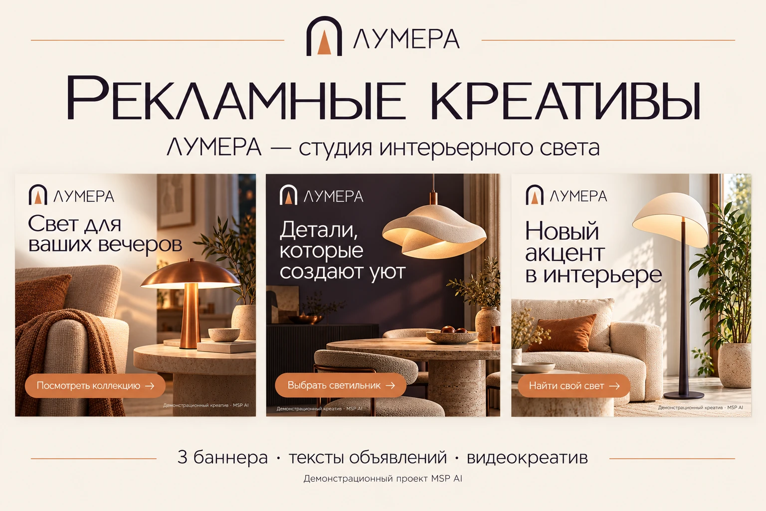 Как сохранить единый стиль от логотипа до рекламы? В демонстрационном проекте «ЛУМЕРА» я начал с простого знака - изображение