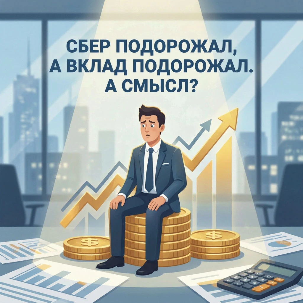 Ты сидишь перед экраном, и у тебя в груди разливается приятное тепло. Акции Сбера растут! Ты смотришь на график, - изображение