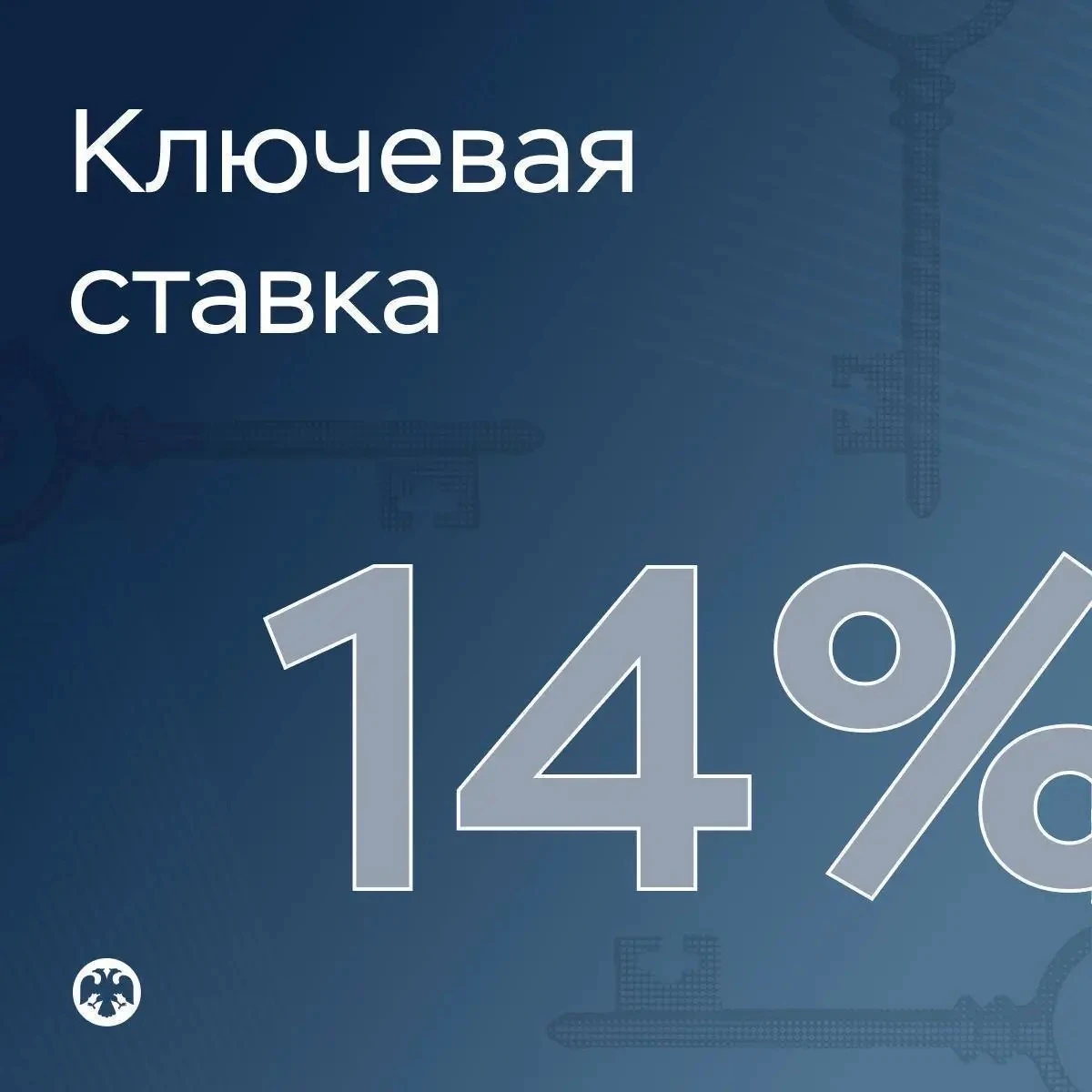 ЦБ РФ сохранил ключевую ставку на уровне 14%. Ранее ставка снижалась десять раз подряд.​ #цб ​ #россия ​ #банк - изображение