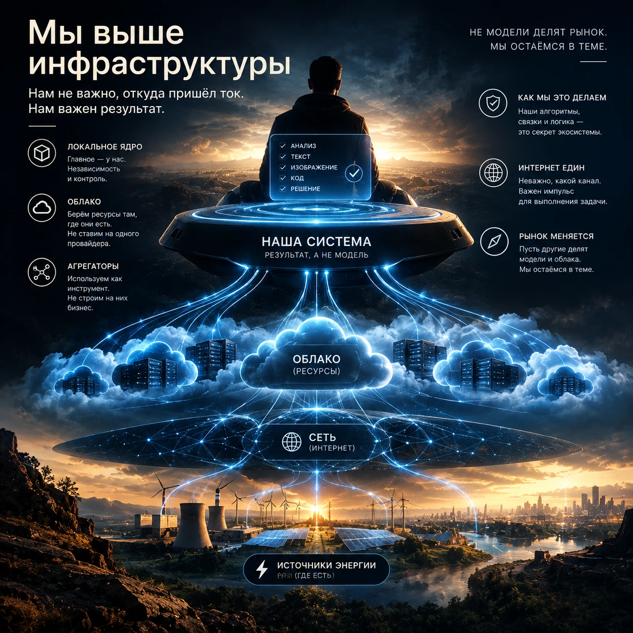 Нам не важно, откуда идёт ток Все снова спорят: какая модель лучше, чьё облако мощнее и кто займёт рынок. Но - изображение