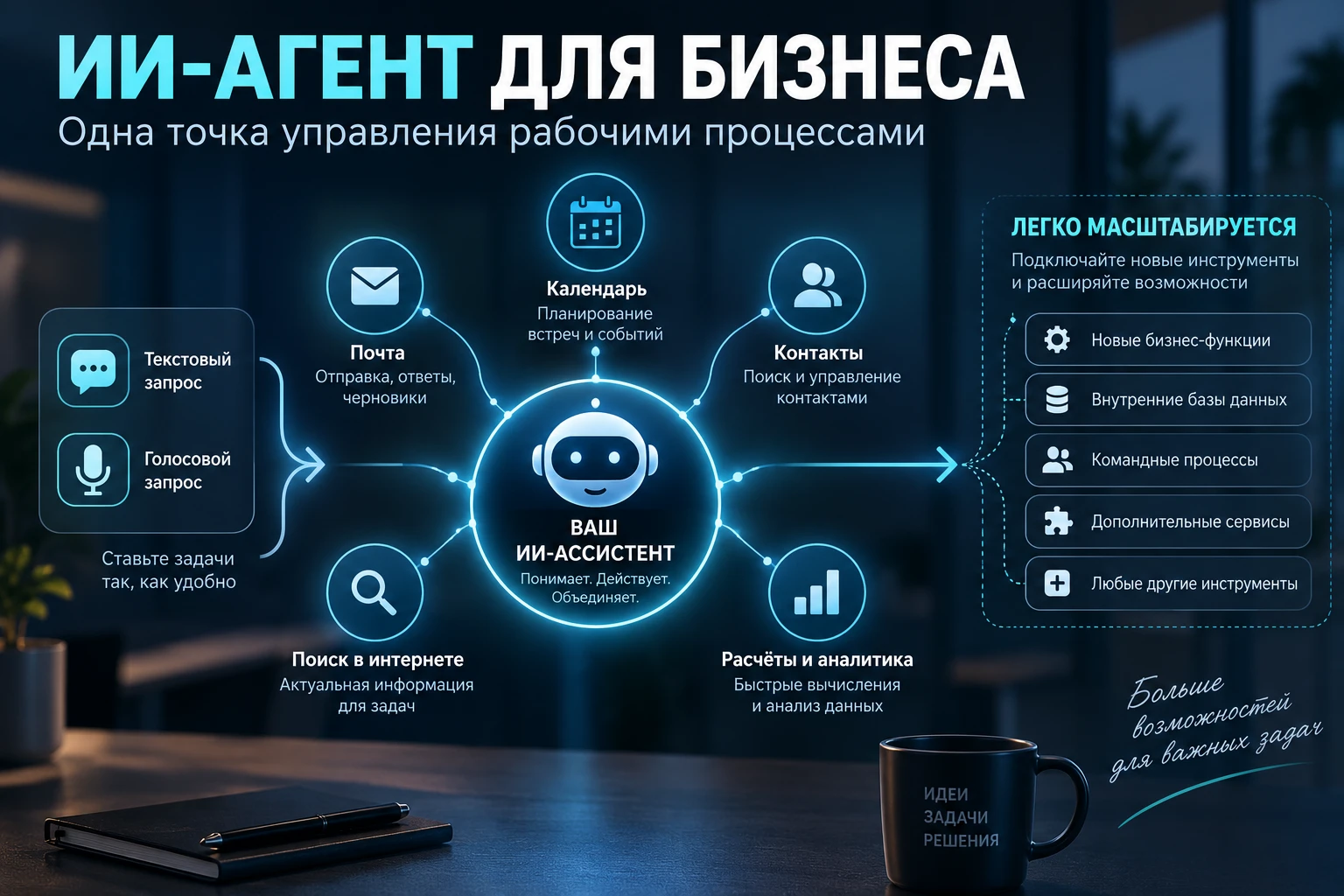 В бизнесе много времени уходит не на сложные решения, а на мелкие операционные задачи: — найти нужный контакт; — - изображение