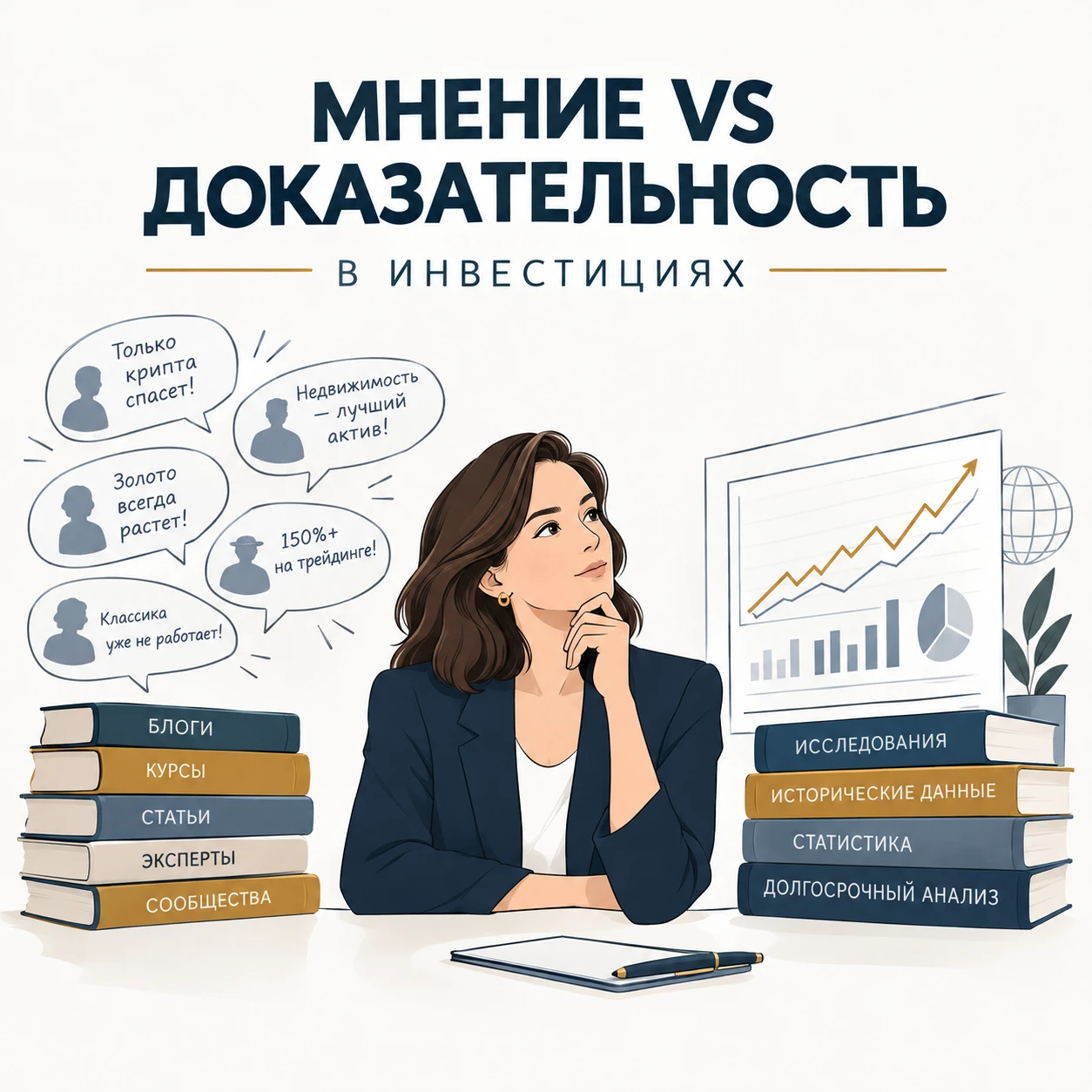 МНЕНИЕ VS ДОКАЗАТЕЛЬНОСТЬ В ИНВЕСТИЦИЯХ ⠀ 1️⃣Для меня мнения отдельных людей в инвестициях, будь то профессионал - изображение