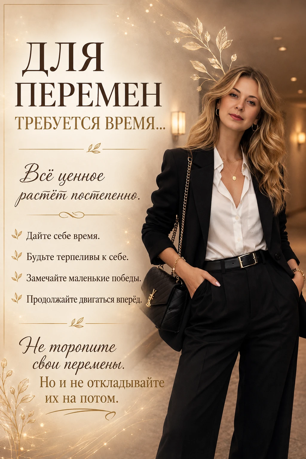 Мы часто хотим, чтобы всё менялось быстро. Чтобы новые привычки приживались за один день, мечты исполнялись по - изображение