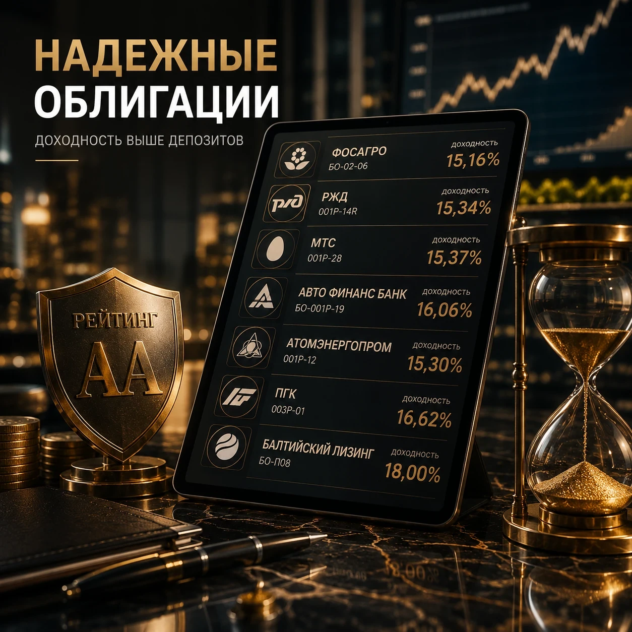 Пока банки предлагают по вкладам 12–13% годовых, на долговом рынке можно найти выпуски с доходностью выше 15% от - изображение