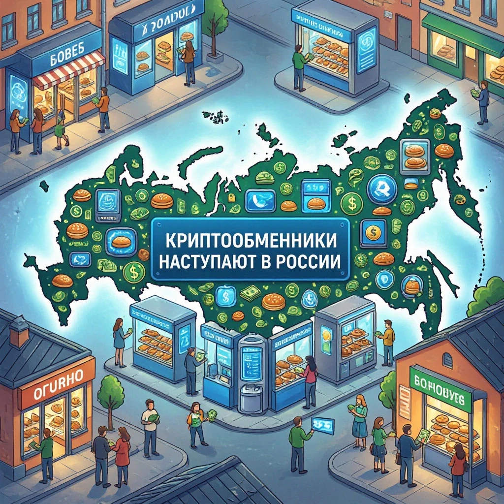 #базарразбор Криптообменники наступают: в России за неделю открылось больше десятка легальных точек — теперь - изображение