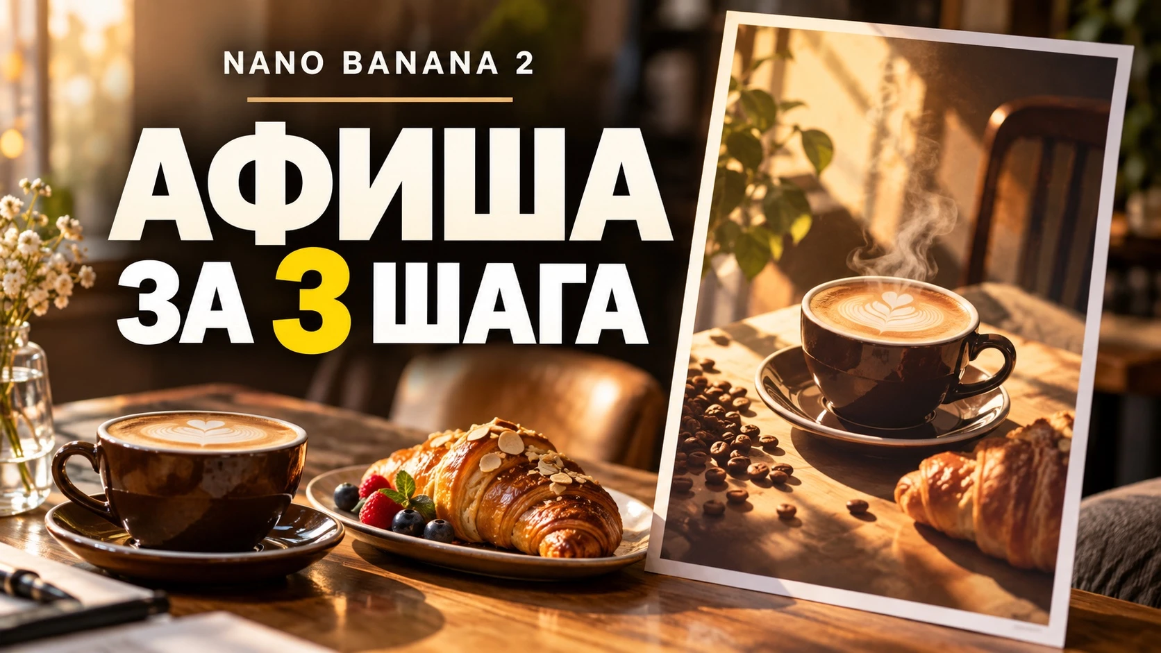 Попробовать Nano Banana 2 для афиш и рекламы с текстом бесплатно Малому бизнесу Nano Banana 2 пригодится, когда - изображение