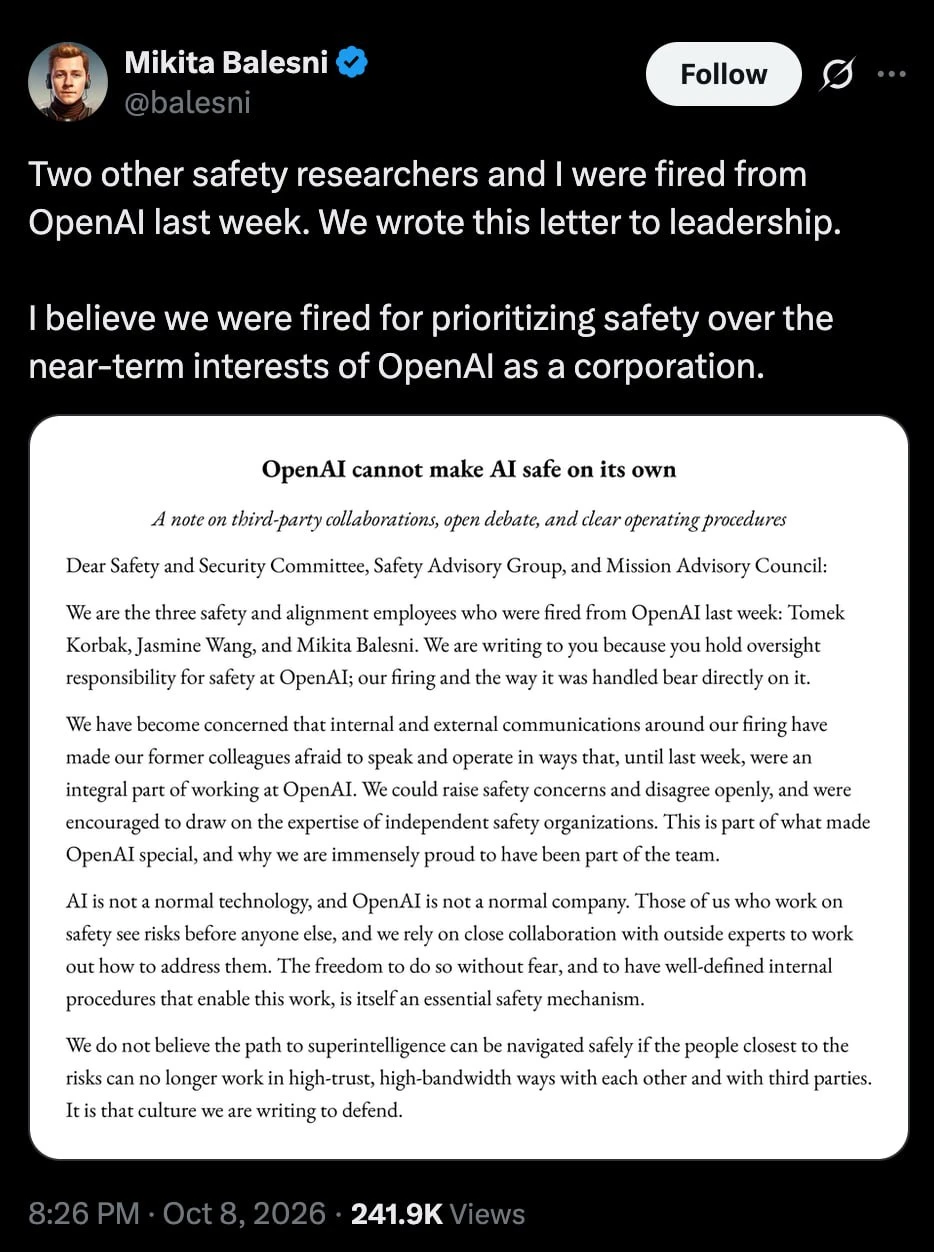 OpenAI уволили сразу трех исследователей безопасности ИИ за одну неделю. Перед этим они помогали в расследовании - изображение