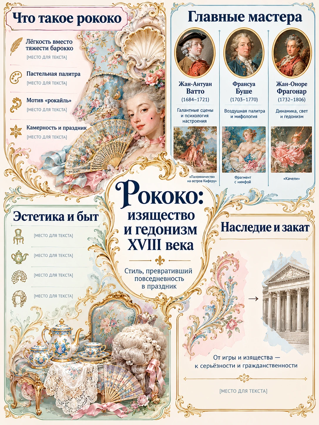 Рококо: изящество и гедонизм XVIII века Рококо — художественный стиль западноевропейского (главным образом - изображение