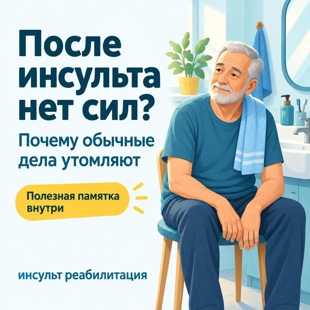 После инсульта хватает сил только на умывание. Это не лень. Проснуться, умыться, позавтракать - и снова хочется - изображение