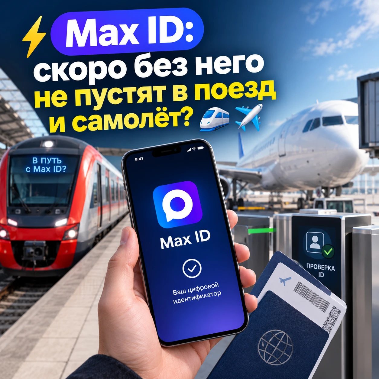 Минтранс всерьёз задумался о том, чтобы сделать Max ID обязательным для посадки в поезда и самолёты. Проект пока - изображение