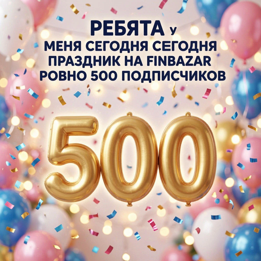 На Finbazar — ровно 500 подписчиков! Это как если бы я собрал пятьсот человек в одной комнате и каждый сказал: - изображение