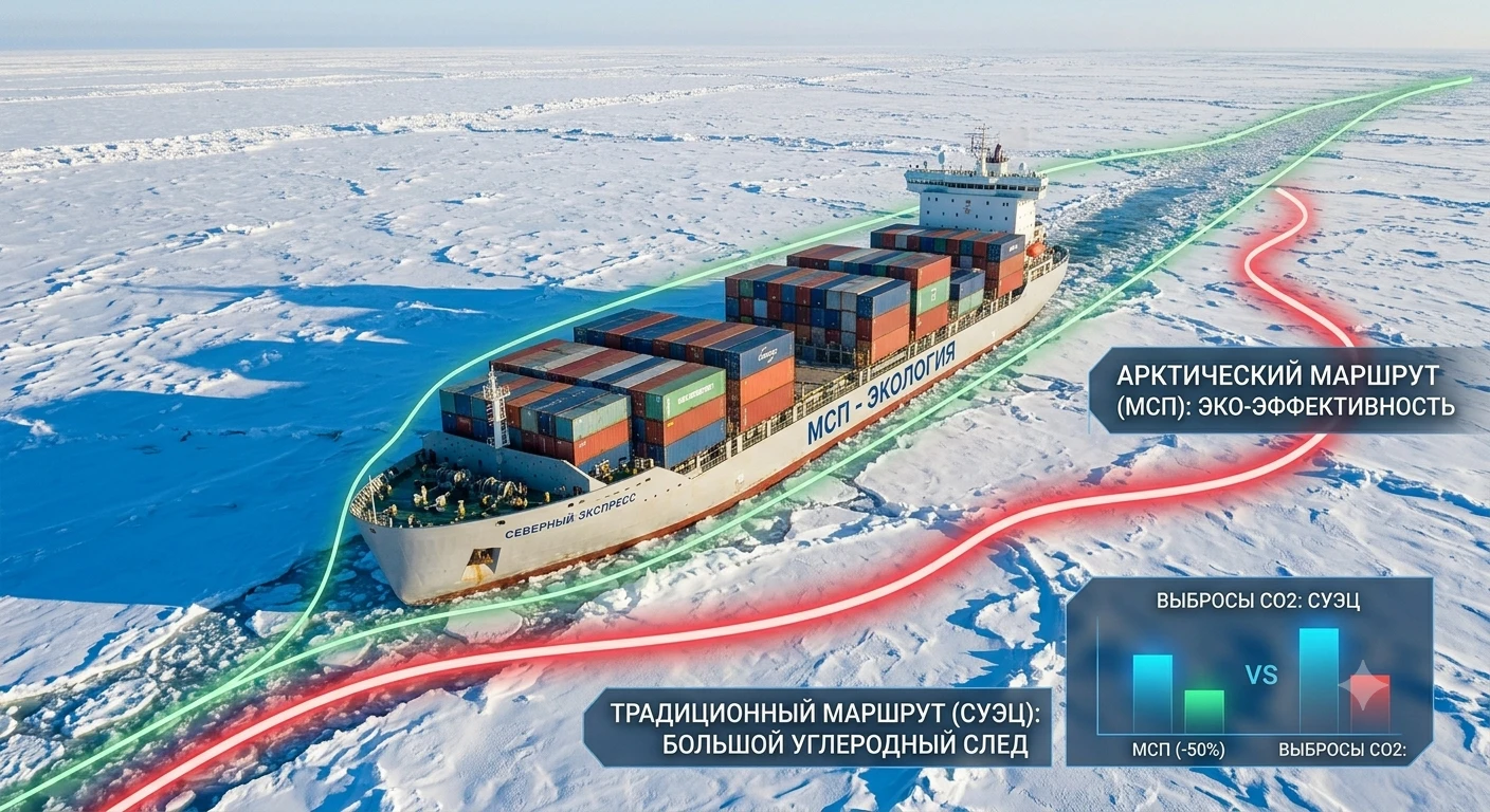🌍 Экологичность и скорость — тренды мировой логистики. Маршруты через МСП и Севморпуть позволяют экономить - изображение