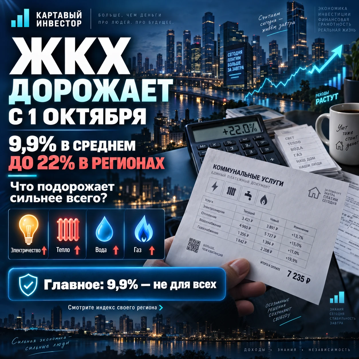 С 1 октября 2026 года в России начинается второй этап повышения коммунальных платежей. В новостях чаще всего - изображение