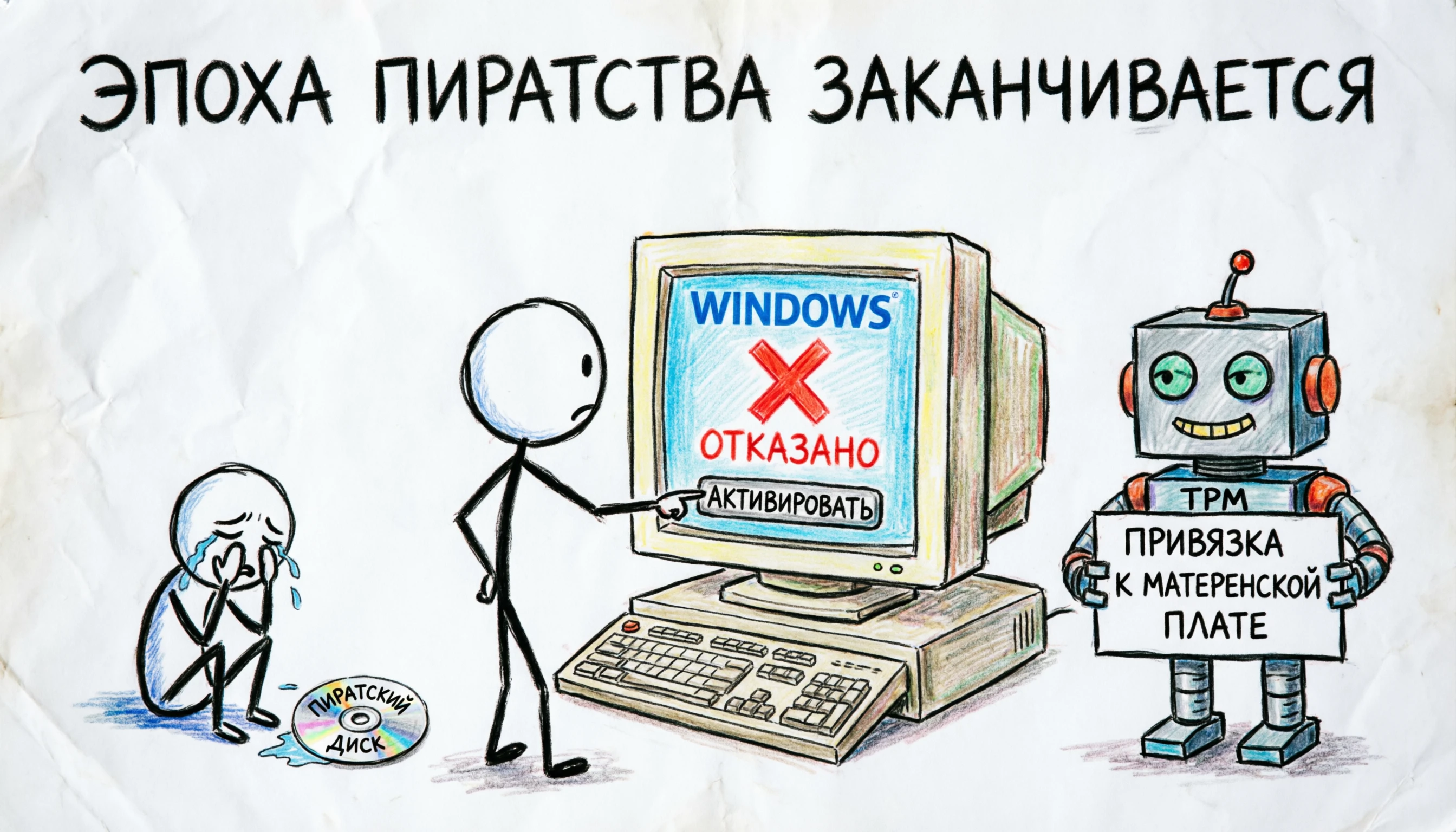 ⚠️ Самый простой способ пиратской активации Windows больше не сработает Если у вас на компьютере стоит пиратская - изображение