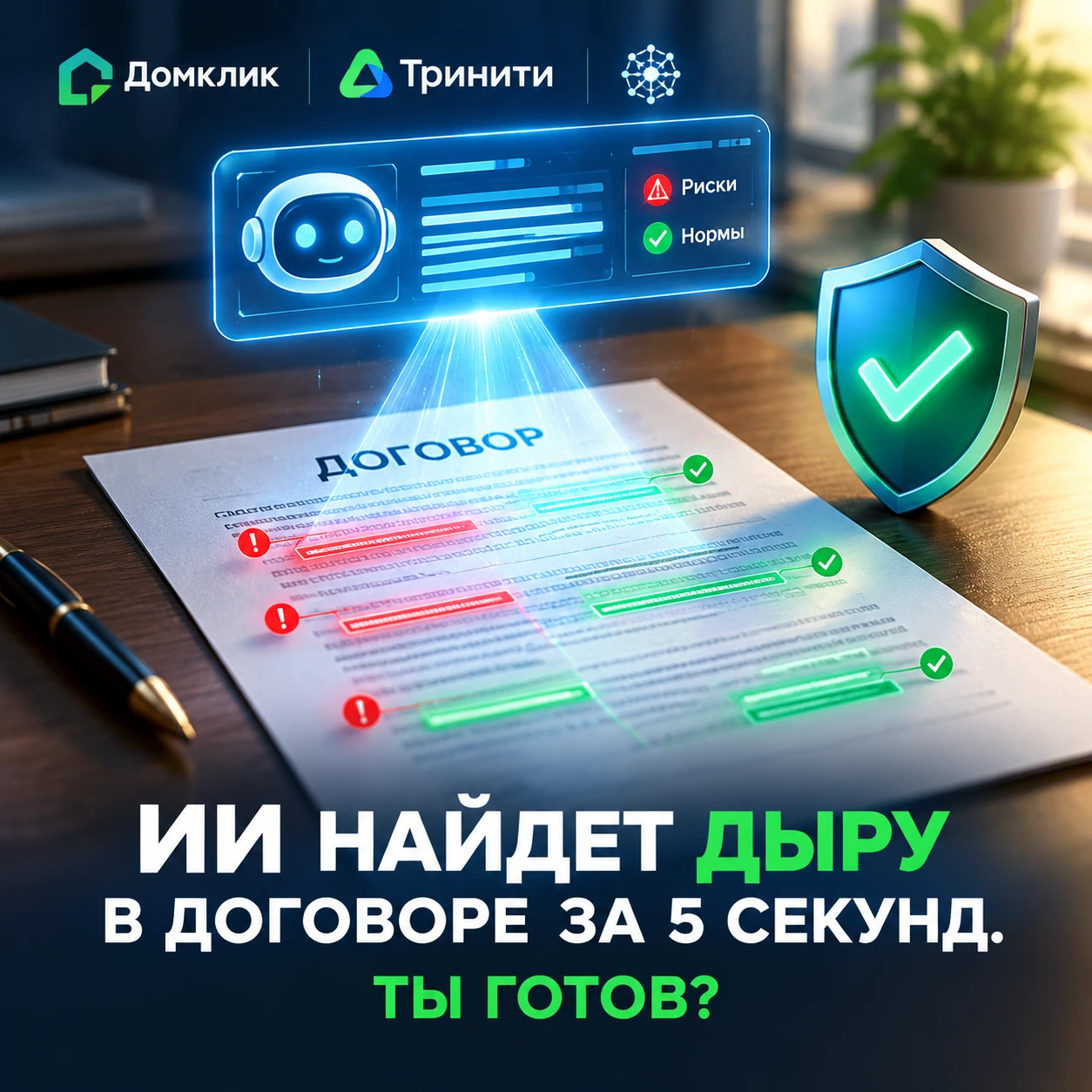 #ИИюрист #нейросети #проверкадоговора #Домклик #безопаснаясделка #ликвидность #недвижимость2026 #Тринити #риски - изображение