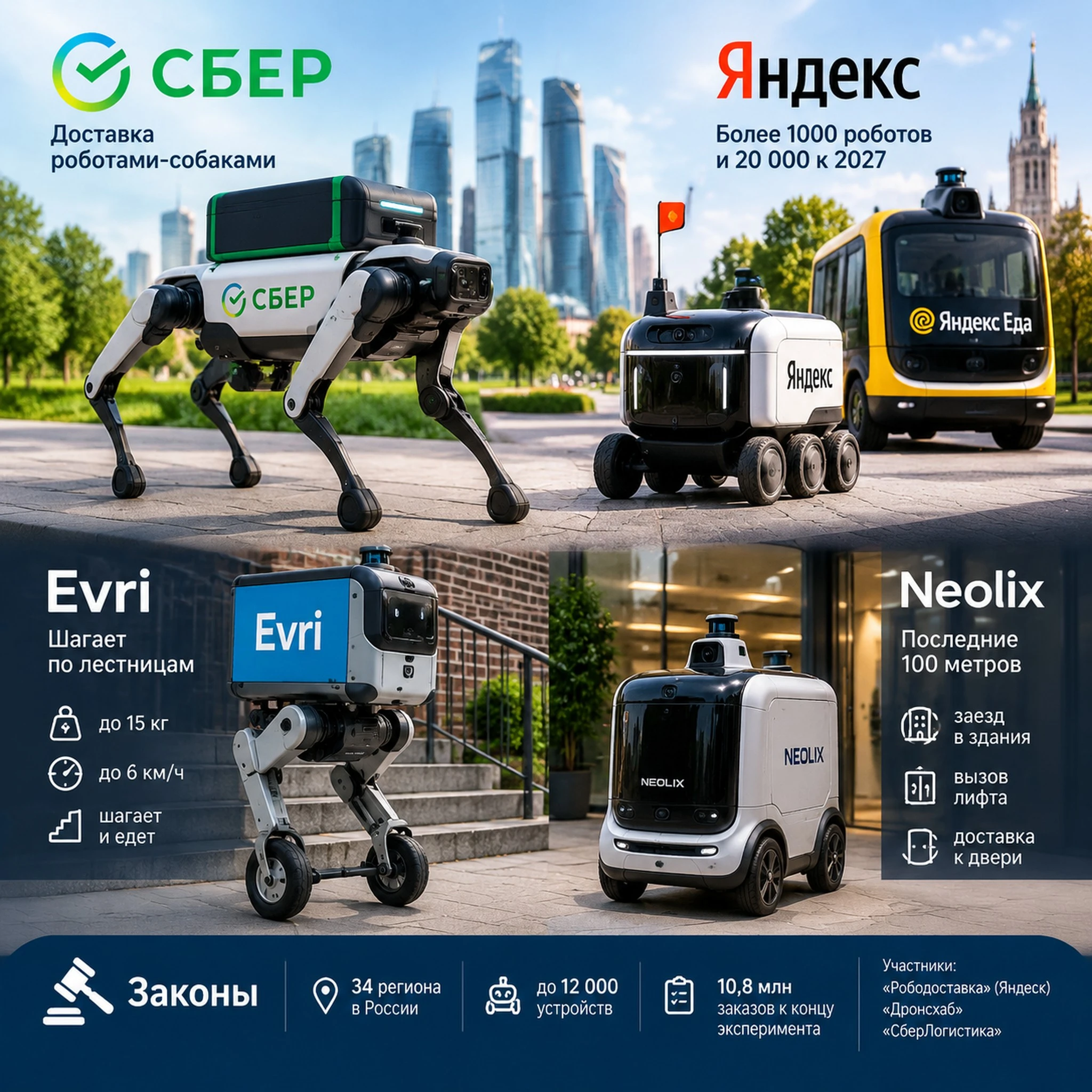 🤖 Роботы-доставщики в 2026 году: от собак-курьеров до шагоходов, которые поднимаются по лестницам. 🐕 «Сбер» - изображение