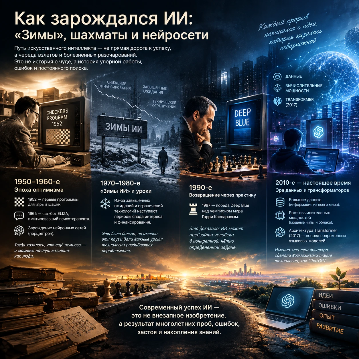 Как зарождался ИИ: «Зимы», шахматы и нейросети Сегодня кажется, будто искусственный интеллект появился внезапно. - изображение
